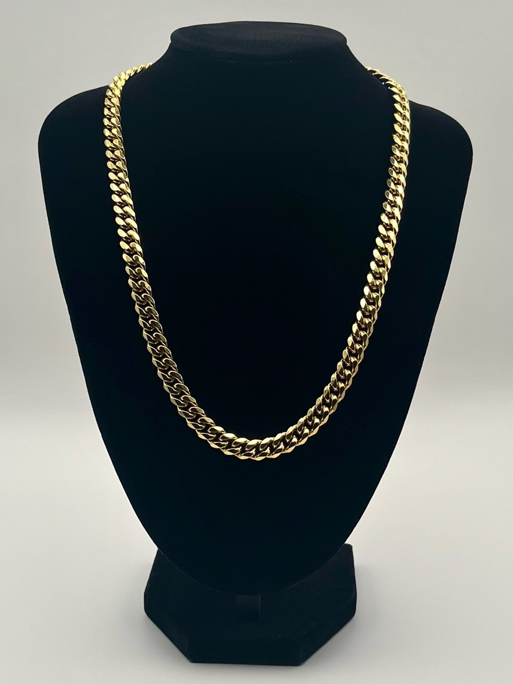 8MM Miami Cuban Chain Necklace Gold Tone 20”